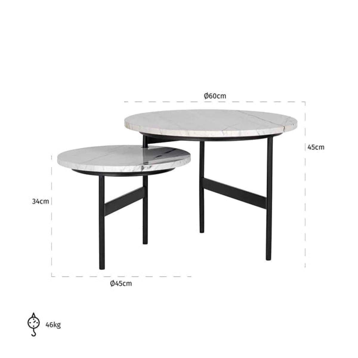 Richmond Lexington Reversible Set of 2 White Coffee Table – image 3