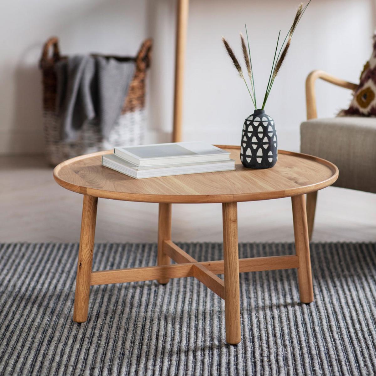 Gallery Interiors Kingham Coffee Table Round / Brown / Round – image 4