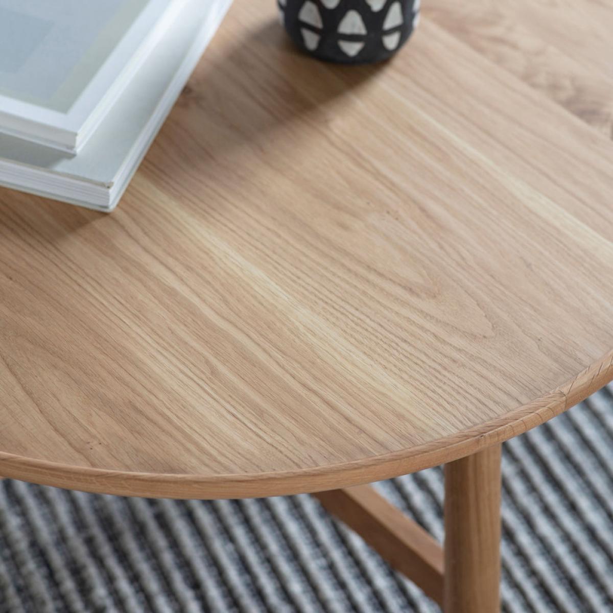 Gallery Interiors Kingham Coffee Table Round / Brown / Round – image 6