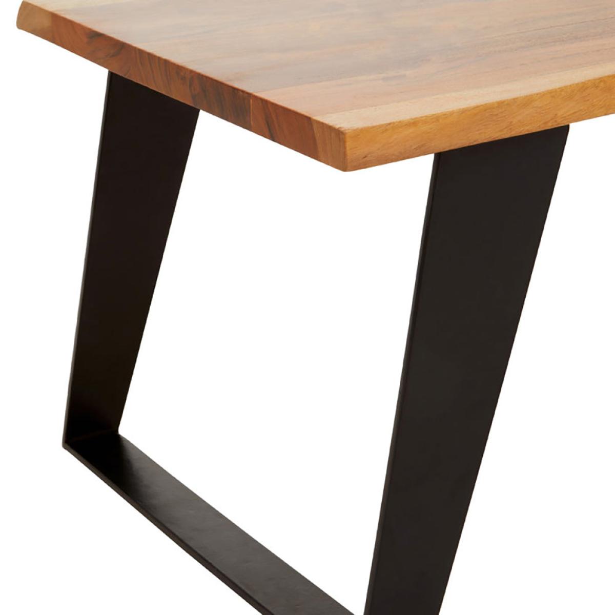 Olivia's Soft Industrial Collection - Sura Acacia Wood & Looped Iron Base Coffee Table – image 6