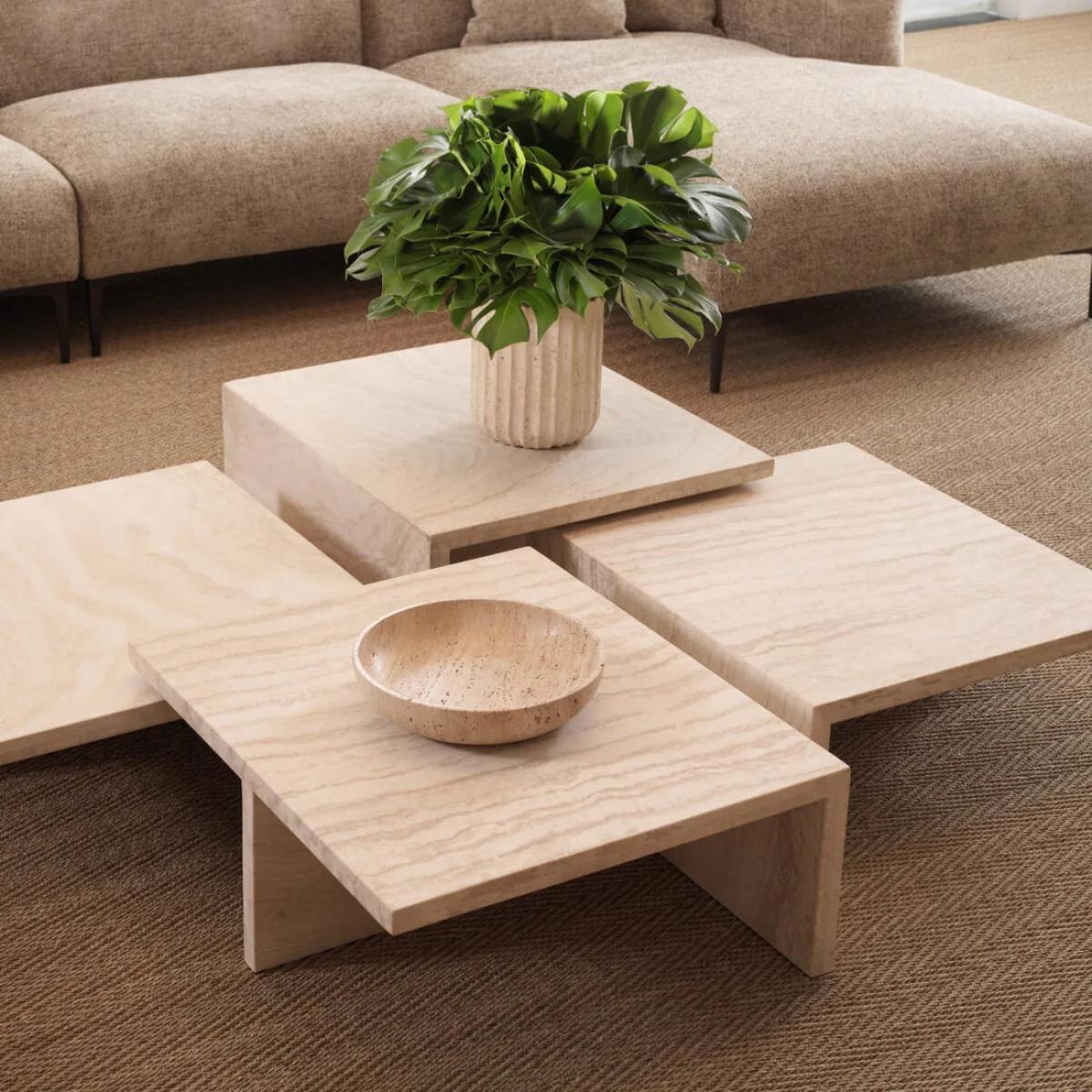 Eichholtz Amara Coffee Table in Travertine / Small – image 2