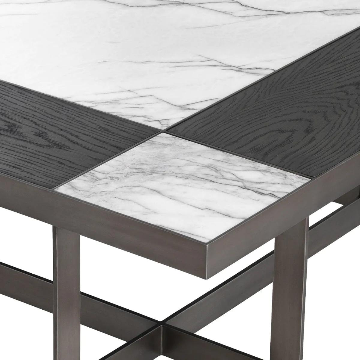 Eichholtz Hermoza Coffee Table in Mocha Crown Oak Veneer Bronze – image 3