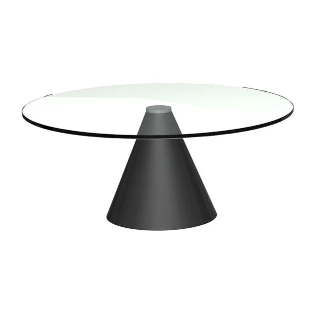 Gillmore Oscar Clear Glass Top & Black Base Round Coffee Table / Small – image 1