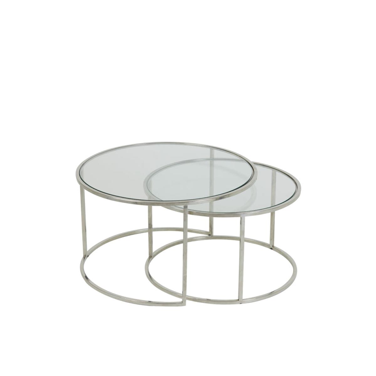 Light & Living Set of 2 Duarte Coffee Table Nickel And Glass | Outlet – image 5