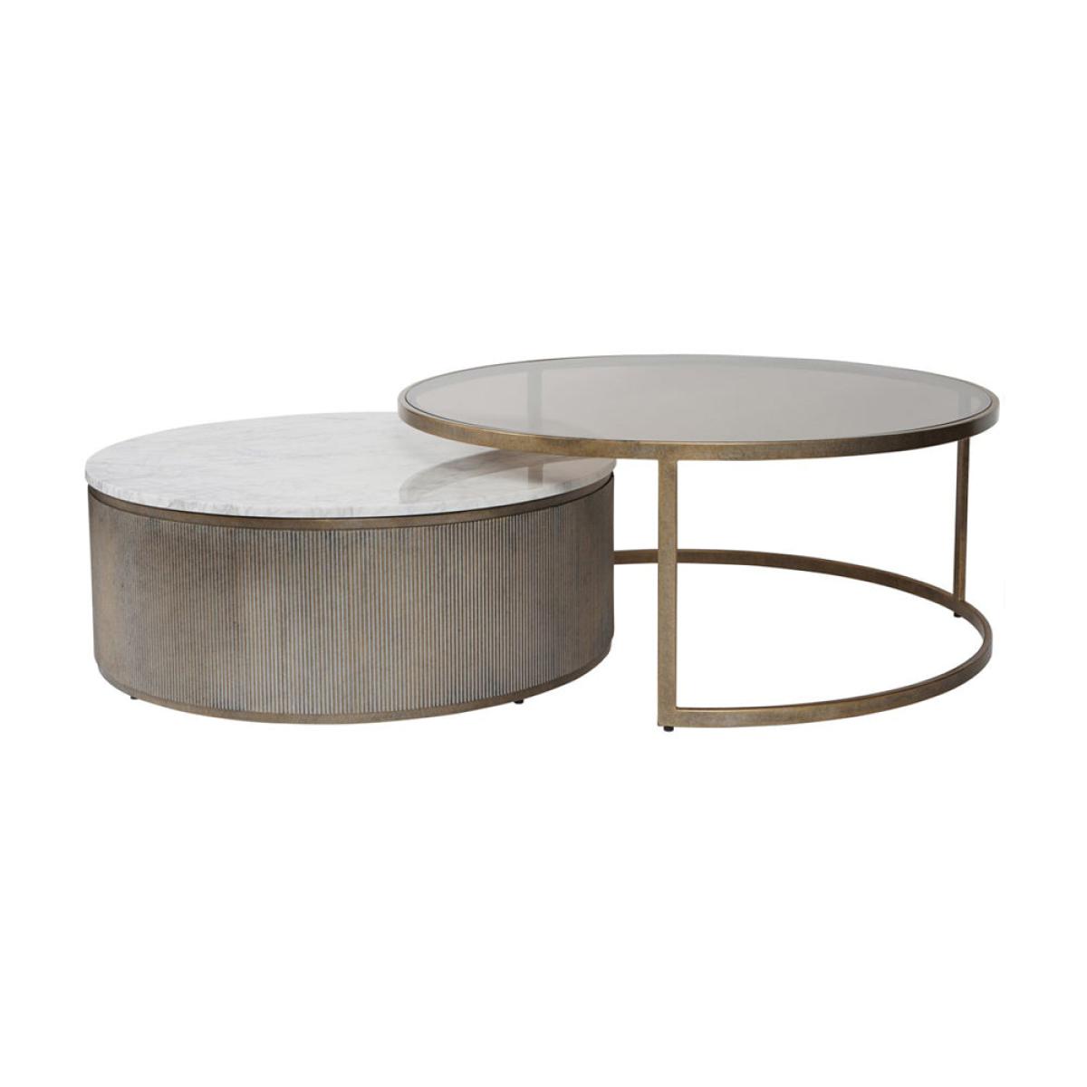 Libra Luxurious Glamour Collection - Set of 2 Belvedere Nesting Coffee Tables in Aged Gold – image 2