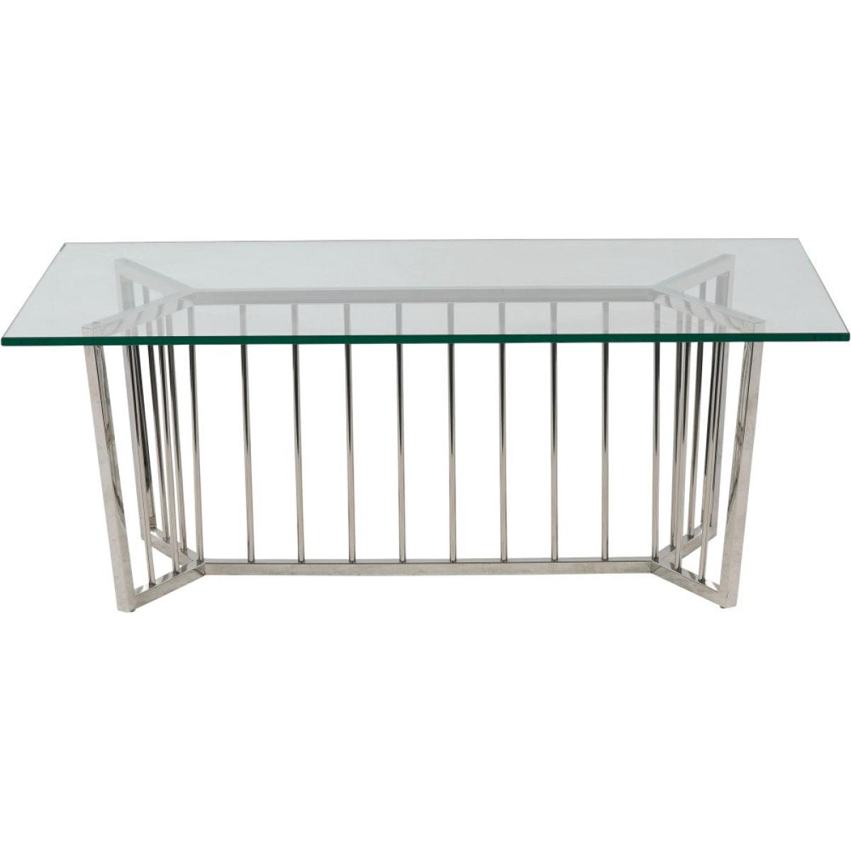 Libra Interiors Abington Stainless Steel Frame and Clear Rectangular Coffee Table - 110x60cm – image 2