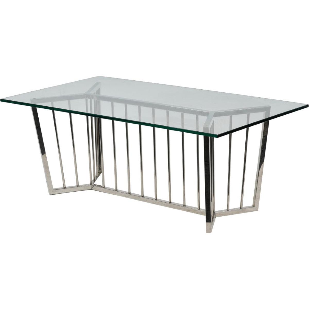 Libra Interiors Abington Stainless Steel Frame and Clear Rectangular Coffee Table - 110x60cm – image 5