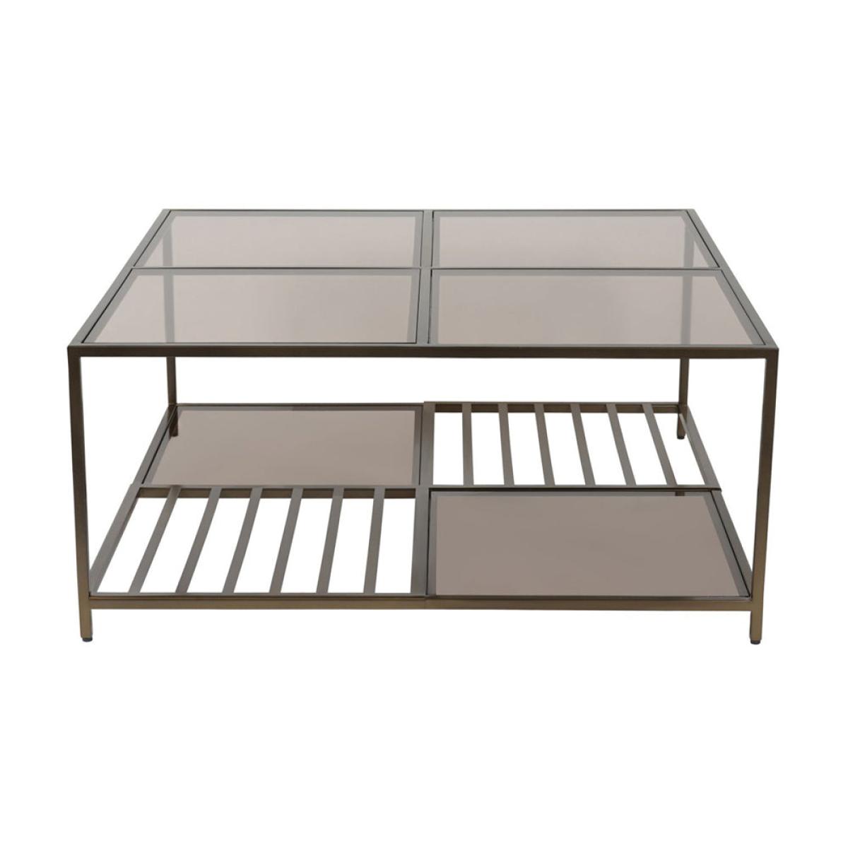 Libra Luxurious Glamour Collection - Westley Coffee Table in Dark Gold with Brown Tinted Glass – image 2