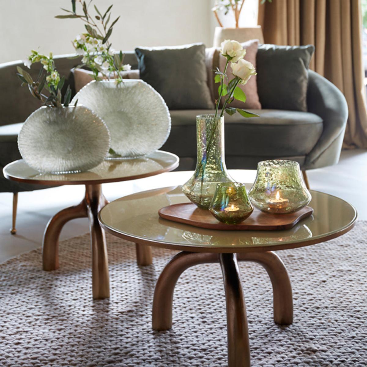 Light & Living Mello Bronze & Taupe Glass Coffee Table – image 6