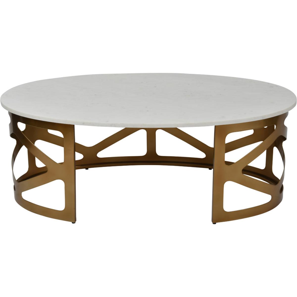 Libra Luxurious Glamour Collection - Metropolitan Coffee Table Satin Bronze Finish With Off-White Marble – image 2