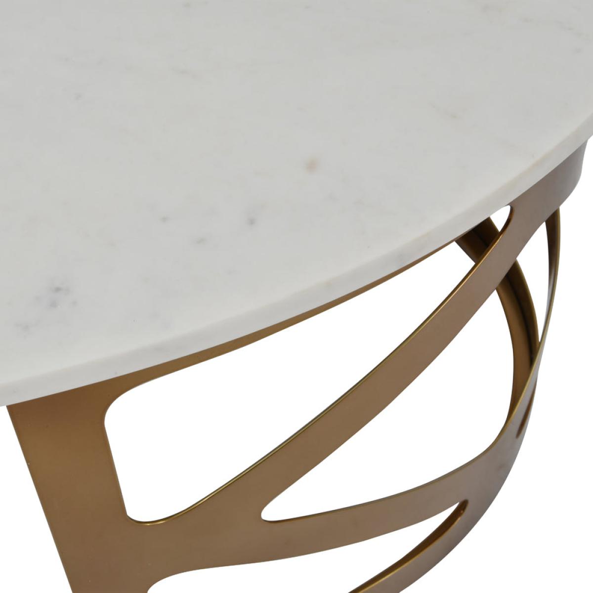 Libra Luxurious Glamour Collection - Metropolitan Coffee Table Satin Bronze Finish With Off-White Marble – image 4