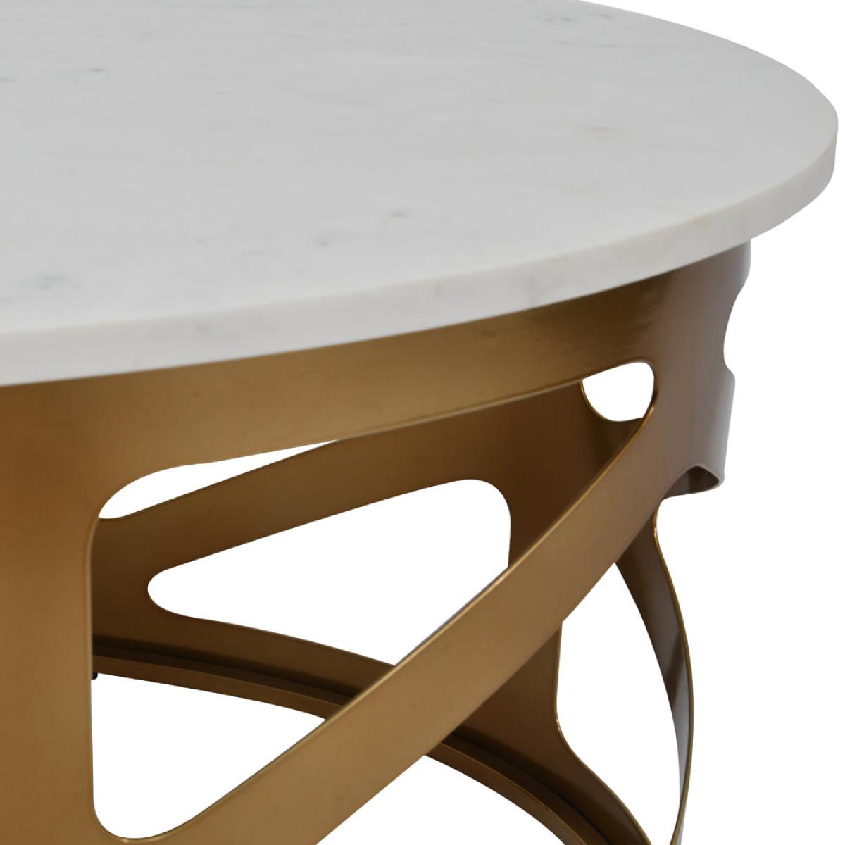 Libra Luxurious Glamour Collection - Metropolitan Coffee Table Satin Bronze Finish With Off-White Marble – image 5