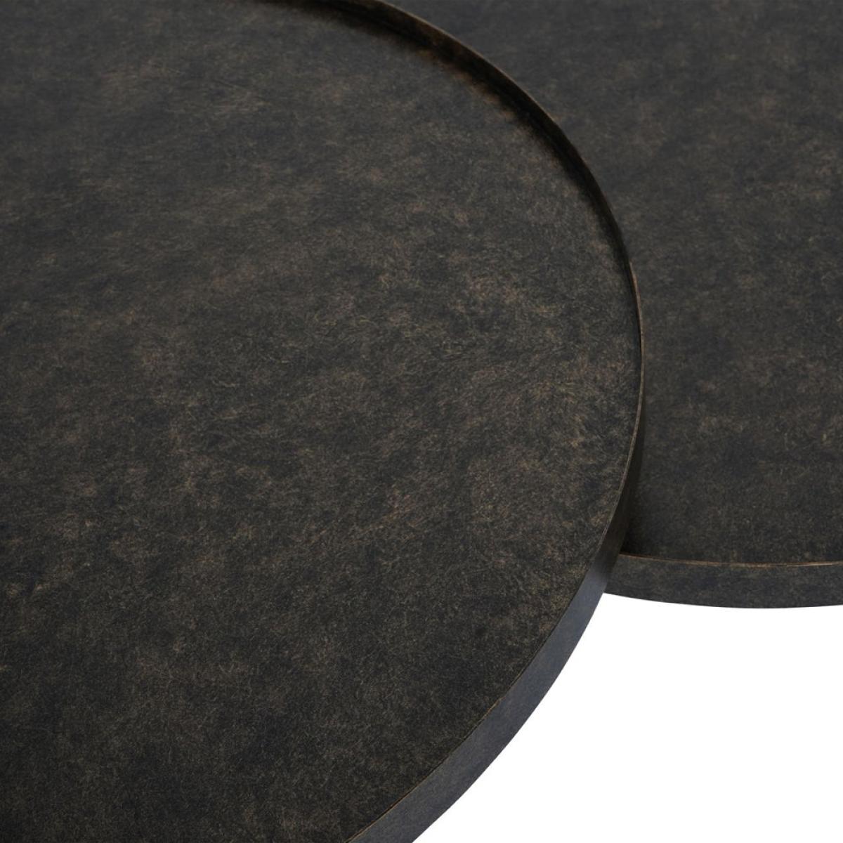 Libra Luxurious Glamour Collection - Set of 2 Sandbanks Iron Coffee Tables in Rustic Antique Gold – image 3