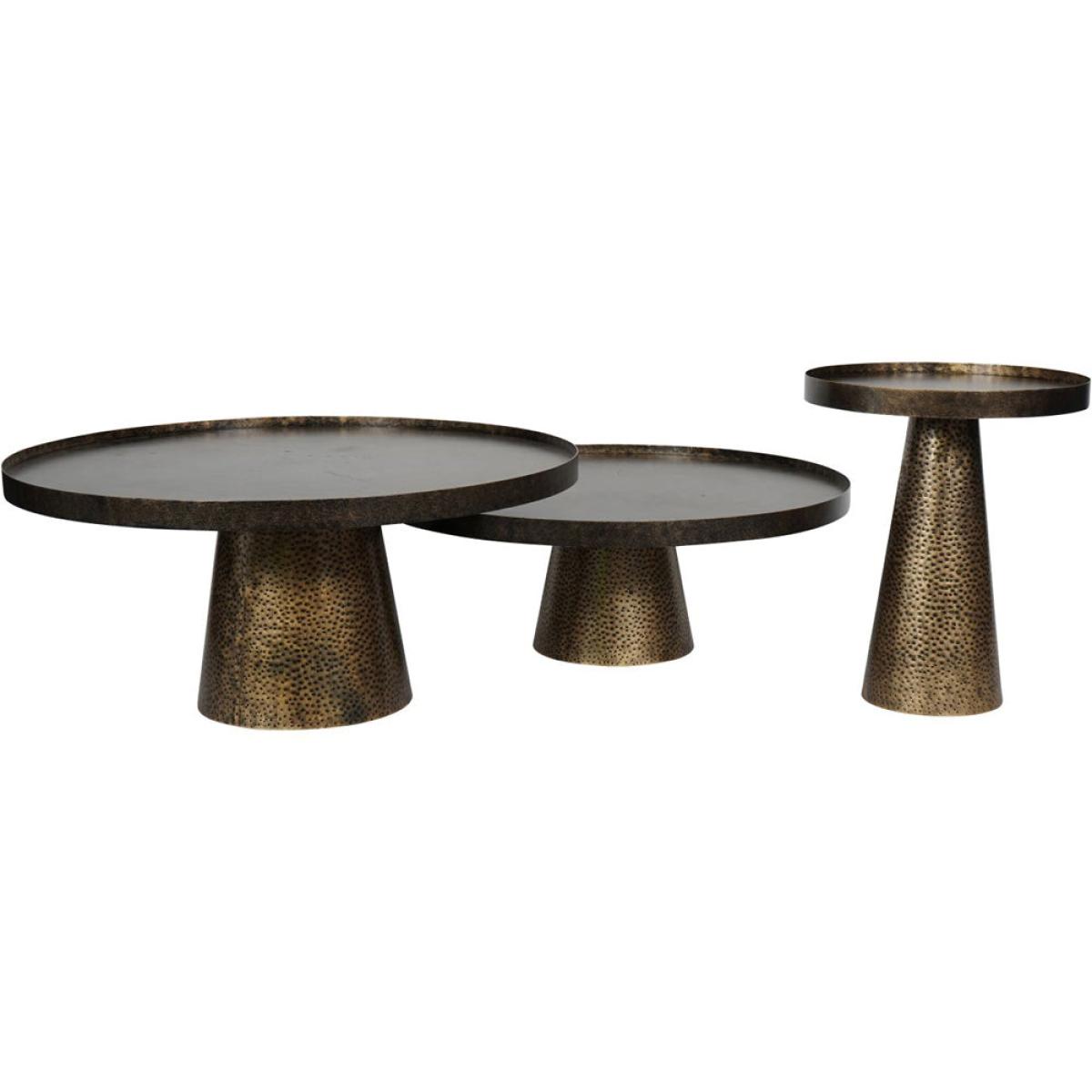 Libra Luxurious Glamour Collection - Set of 2 Sandbanks Iron Coffee Tables in Rustic Antique Gold – image 6