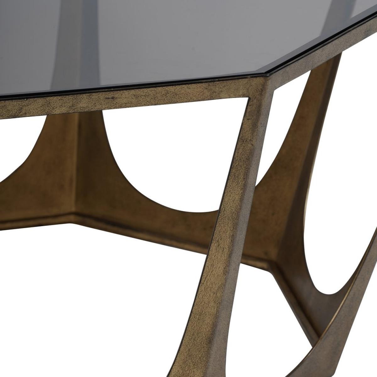 Libra Interiors Terassa Catalan Style Champagne and Smoked Glass Coffee Table – image 2