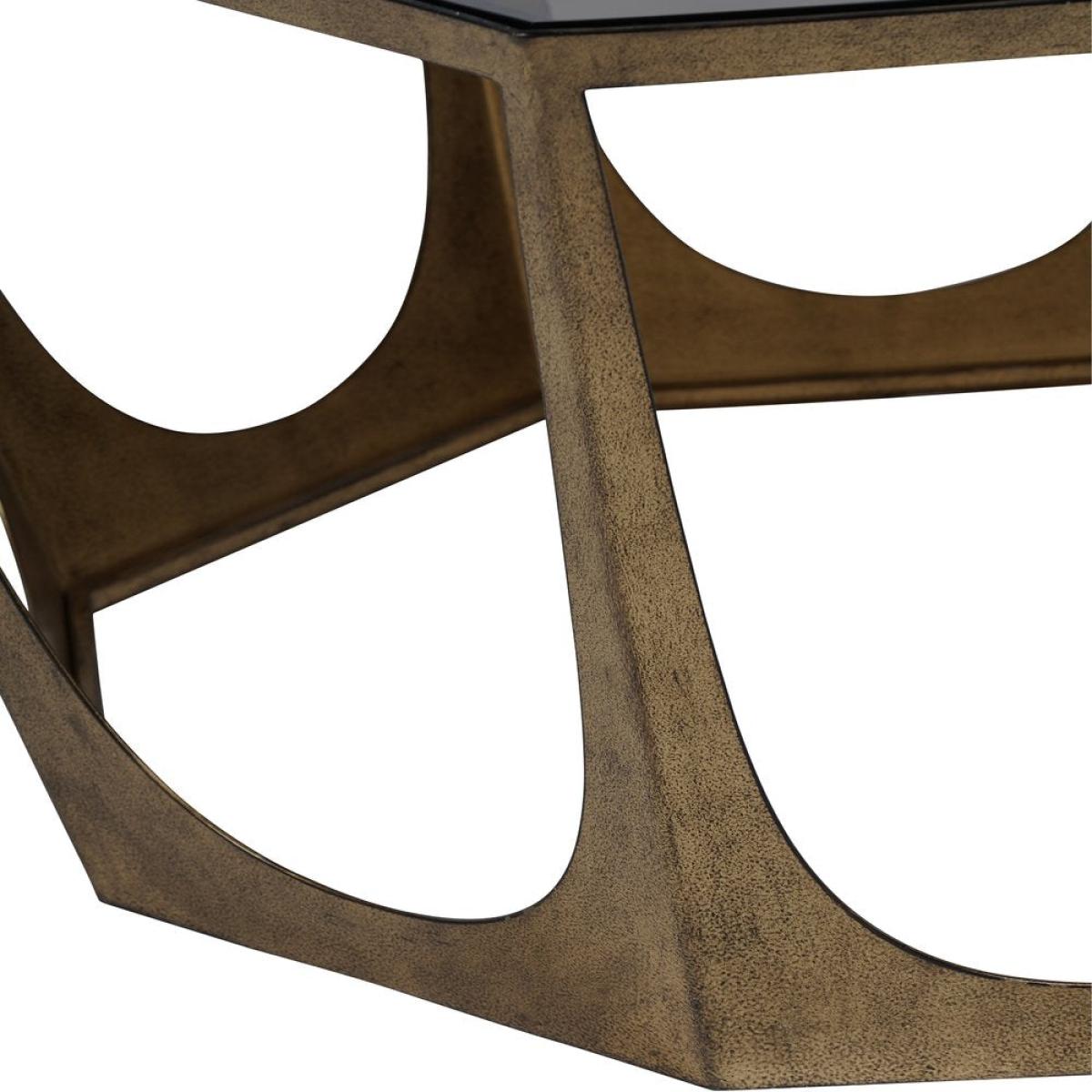 Libra Interiors Terassa Catalan Style Champagne and Smoked Glass Coffee Table – image 3