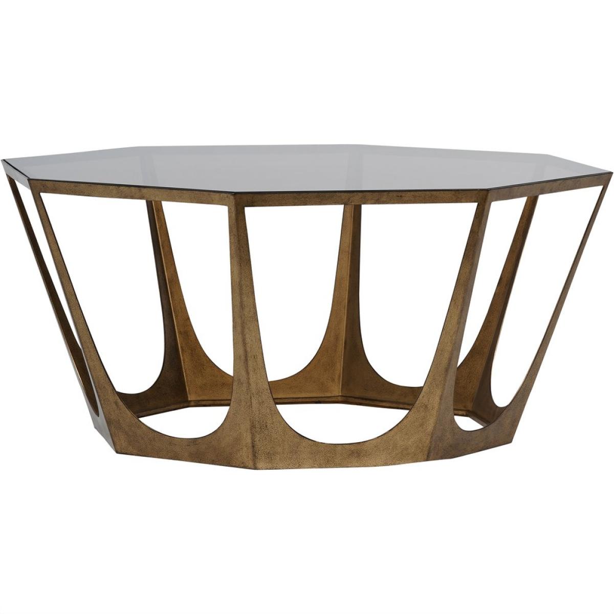 Libra Interiors Terassa Catalan Style Champagne and Smoked Glass Coffee Table – image 4