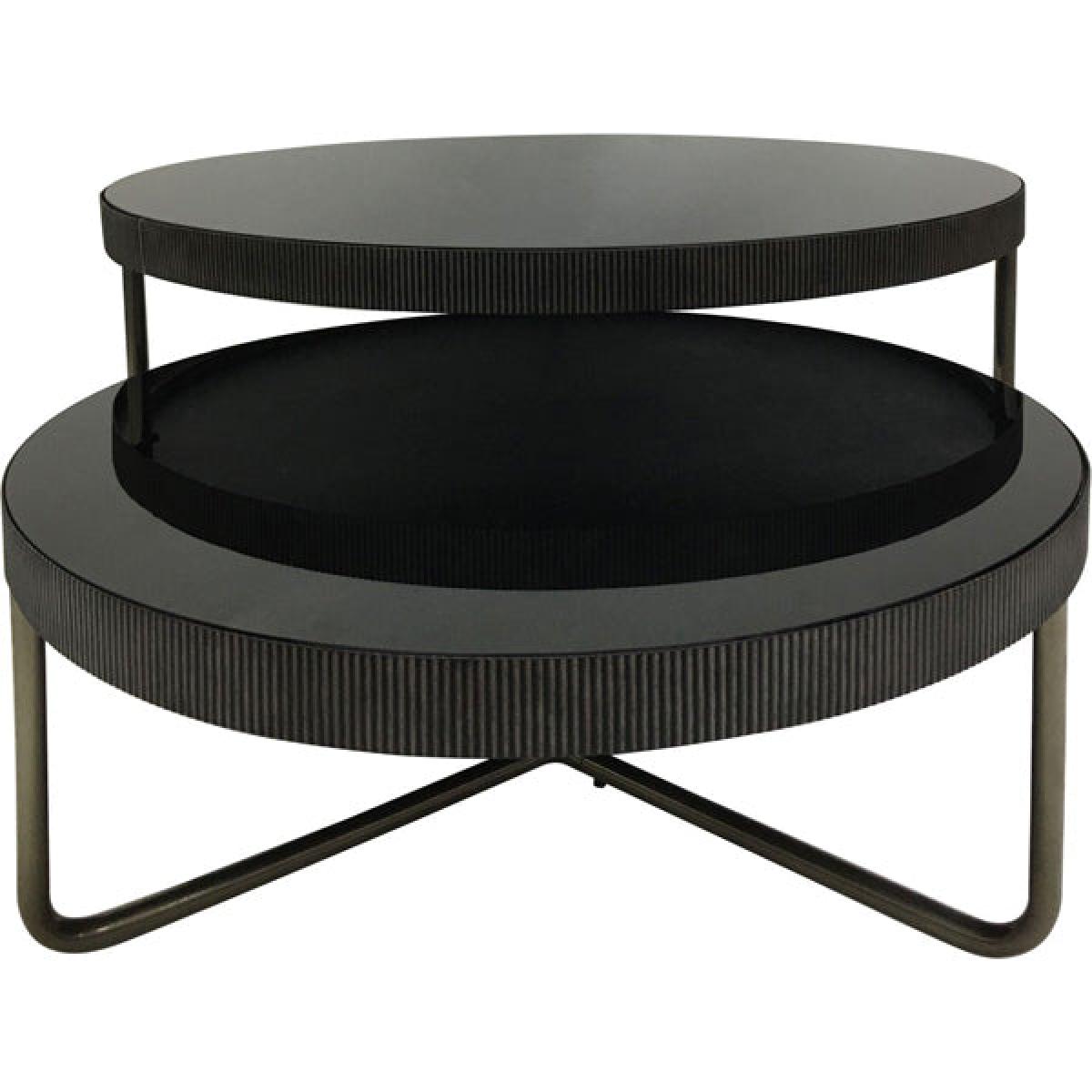 Libra Calm Neutral Collection - Knightsbridge Round Set 0f 2 Coffee Table Black Tinted Glass – image 2