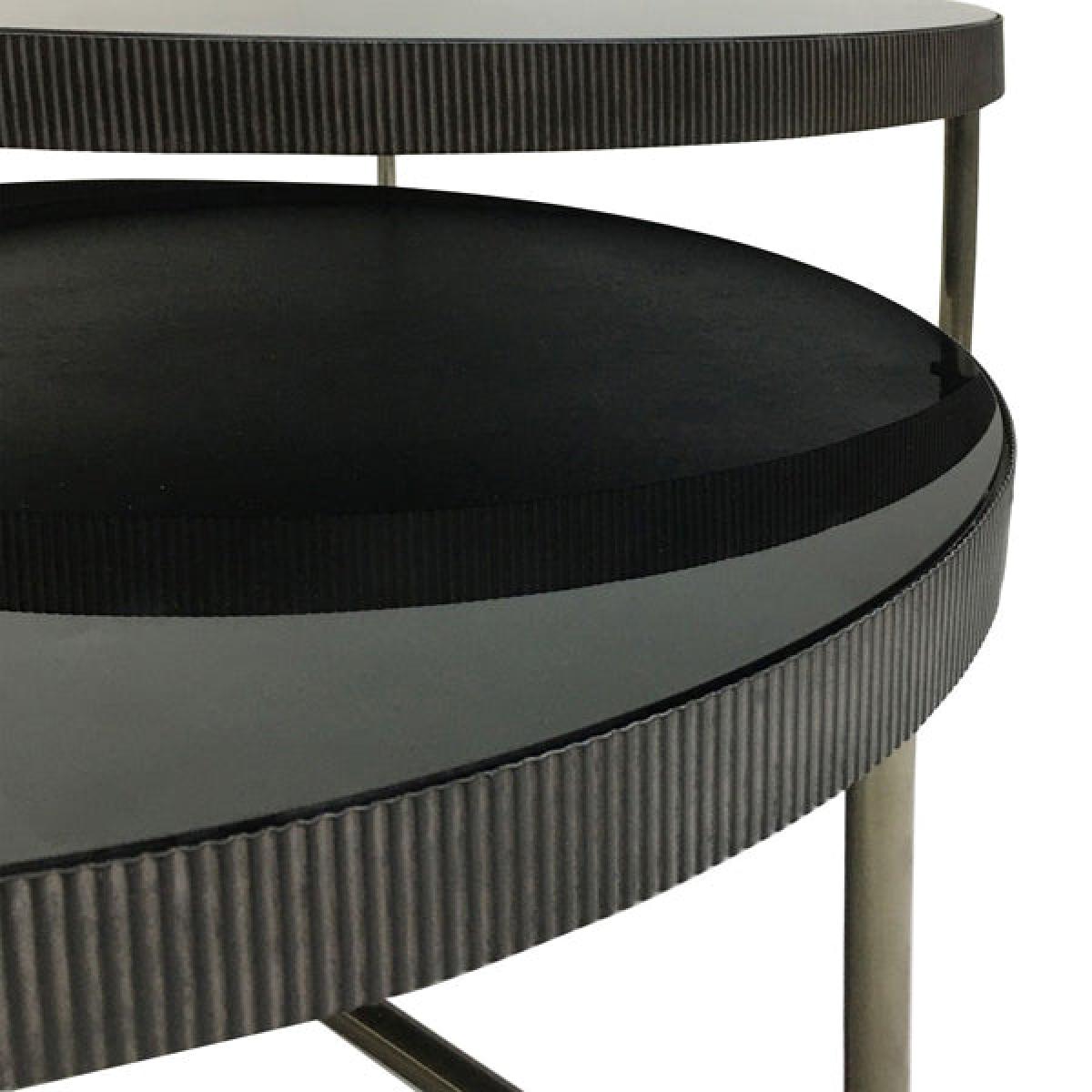 Libra Calm Neutral Collection - Knightsbridge Round Set 0f 2 Coffee Table Black Tinted Glass – image 4