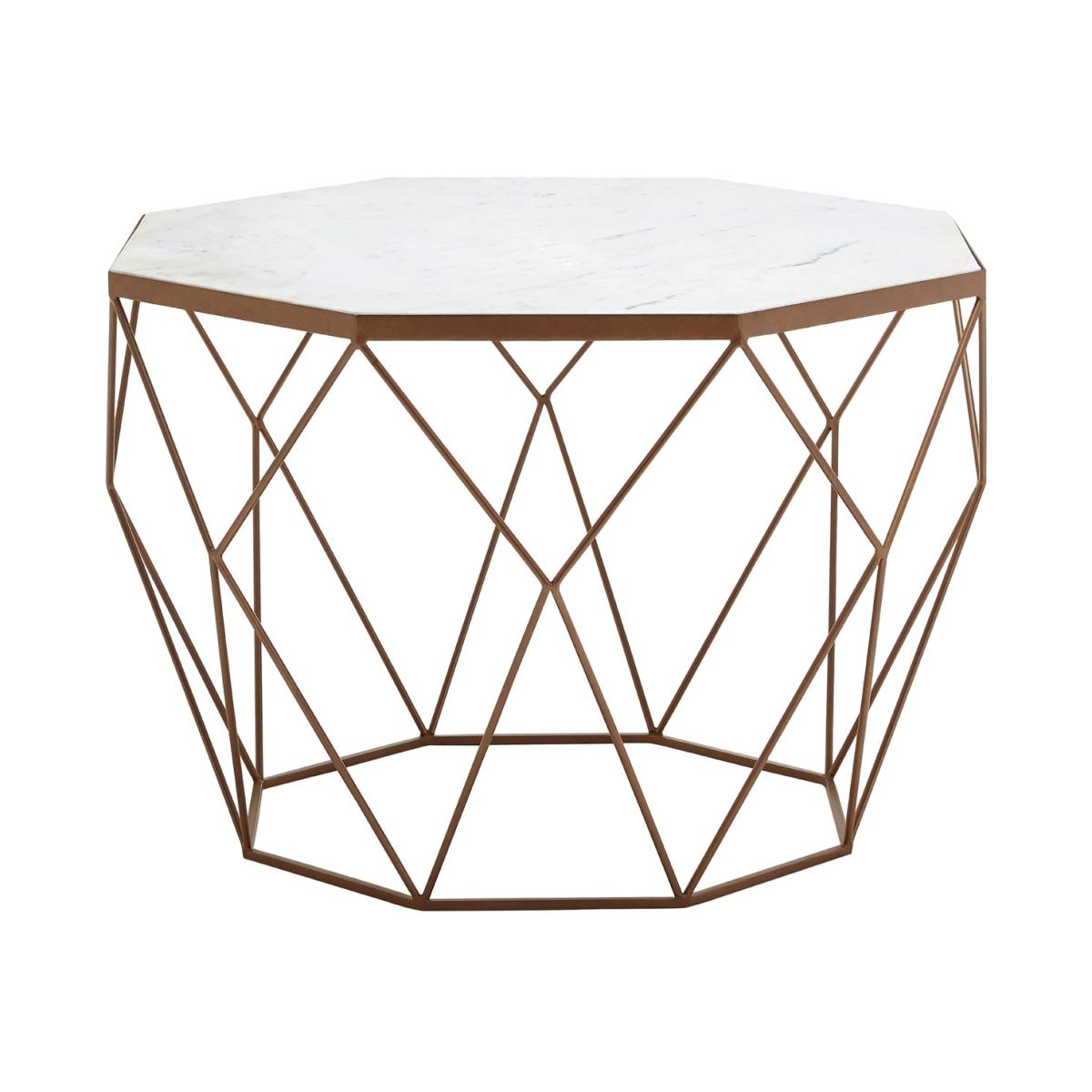 Olivia's Coffee Table In White Marble & Gold