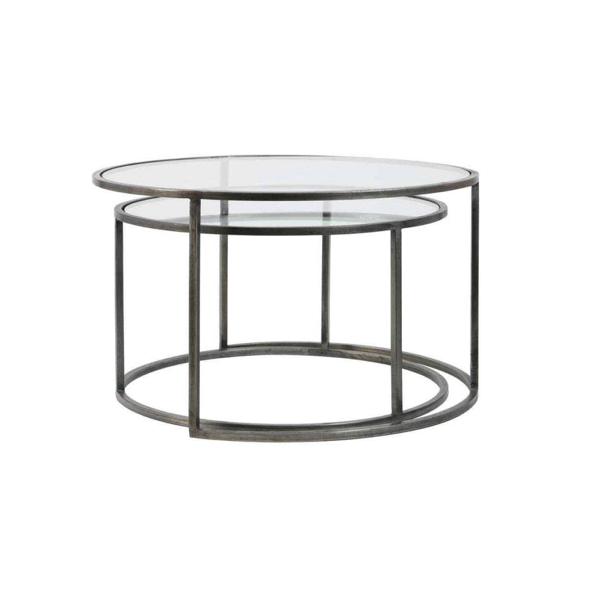 Light & Living Duarte Coffee Table Vintage Tin Set of 2 – image 2