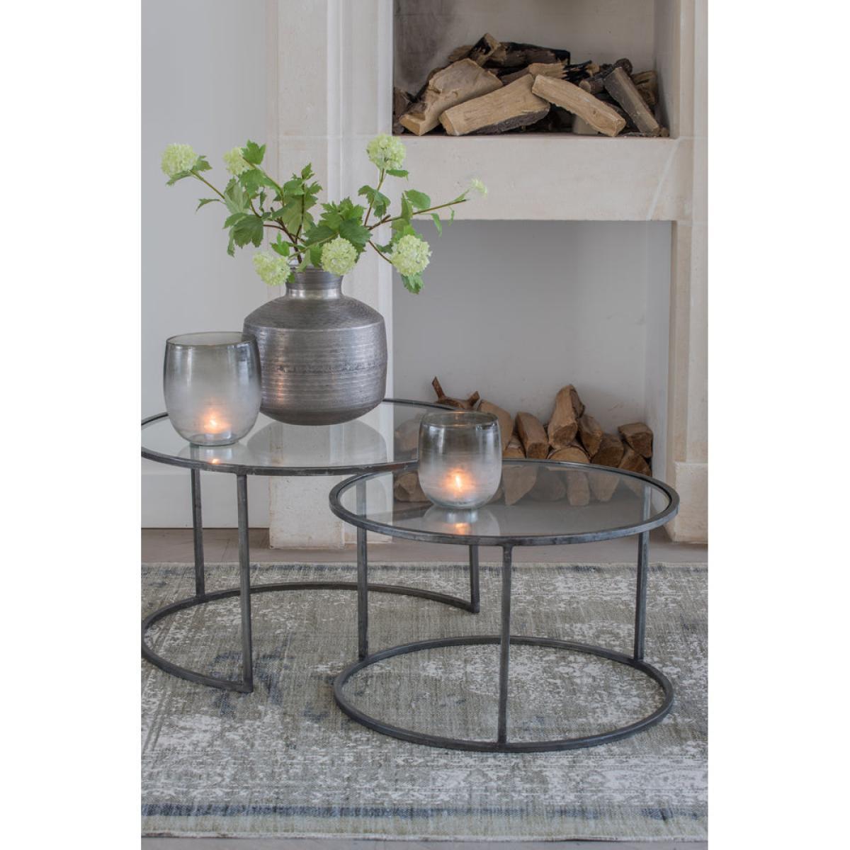 Light & Living Duarte Coffee Table Vintage Tin Set of 2 – image 3