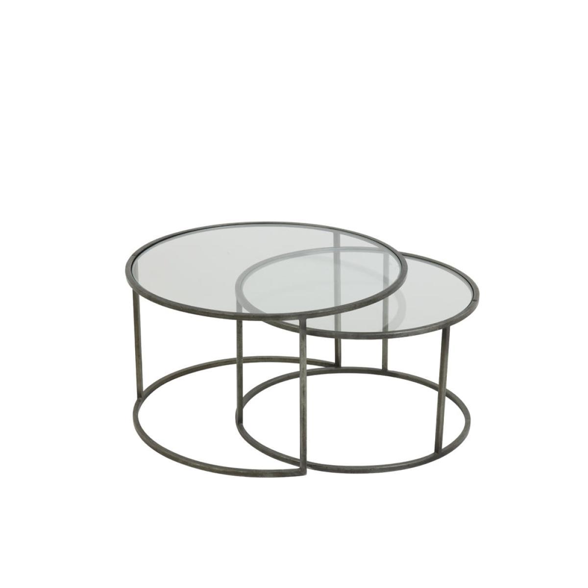 Light & Living Duarte Coffee Table Vintage Tin Set of 2 – image 5