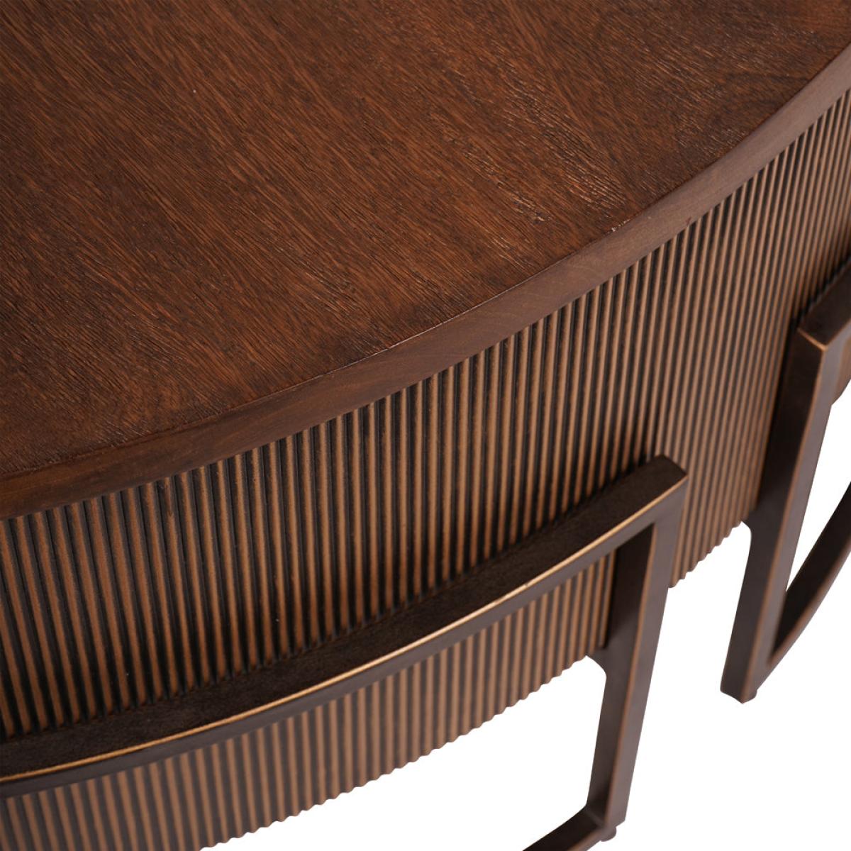 Libra Interiors Hunter Corrugated Antique Gold Accent Table – image 4