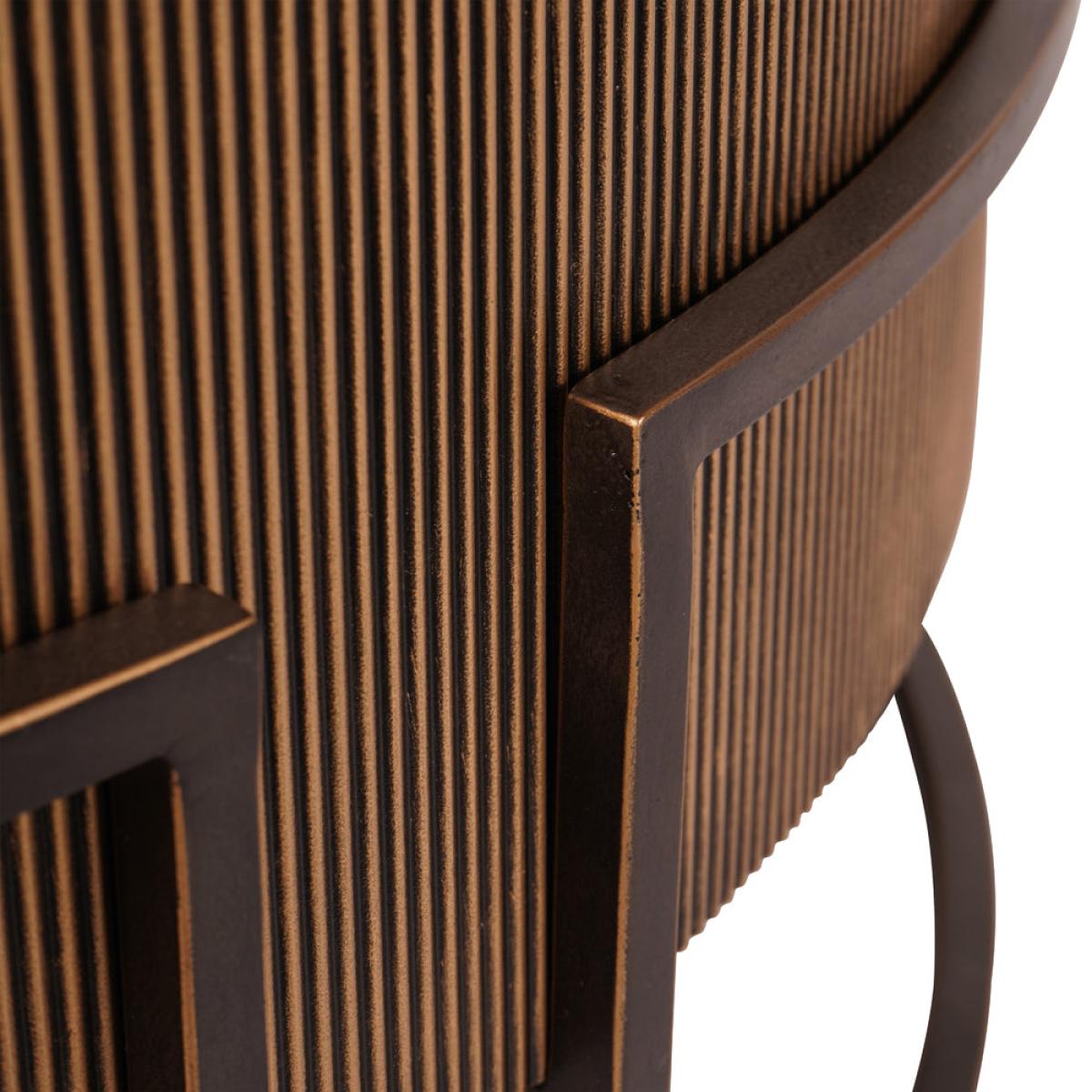 Libra Interiors Hunter Corrugated Antique Gold Accent Table – image 5