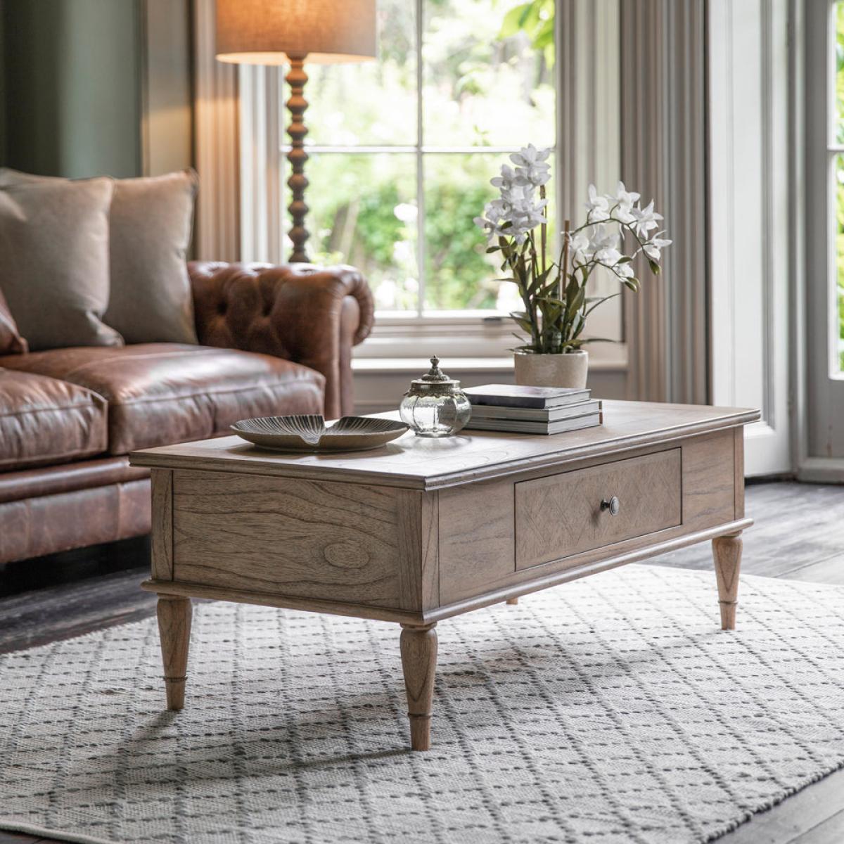 Gallery Direct Mustique Push Drawer Coffee Table Natural – image 2