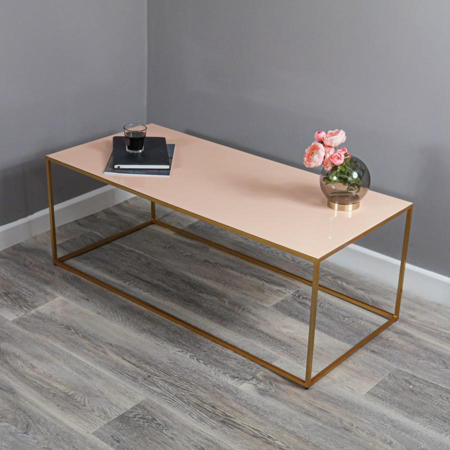 Native Home Gold Coffee Table Pale Pink – image 3