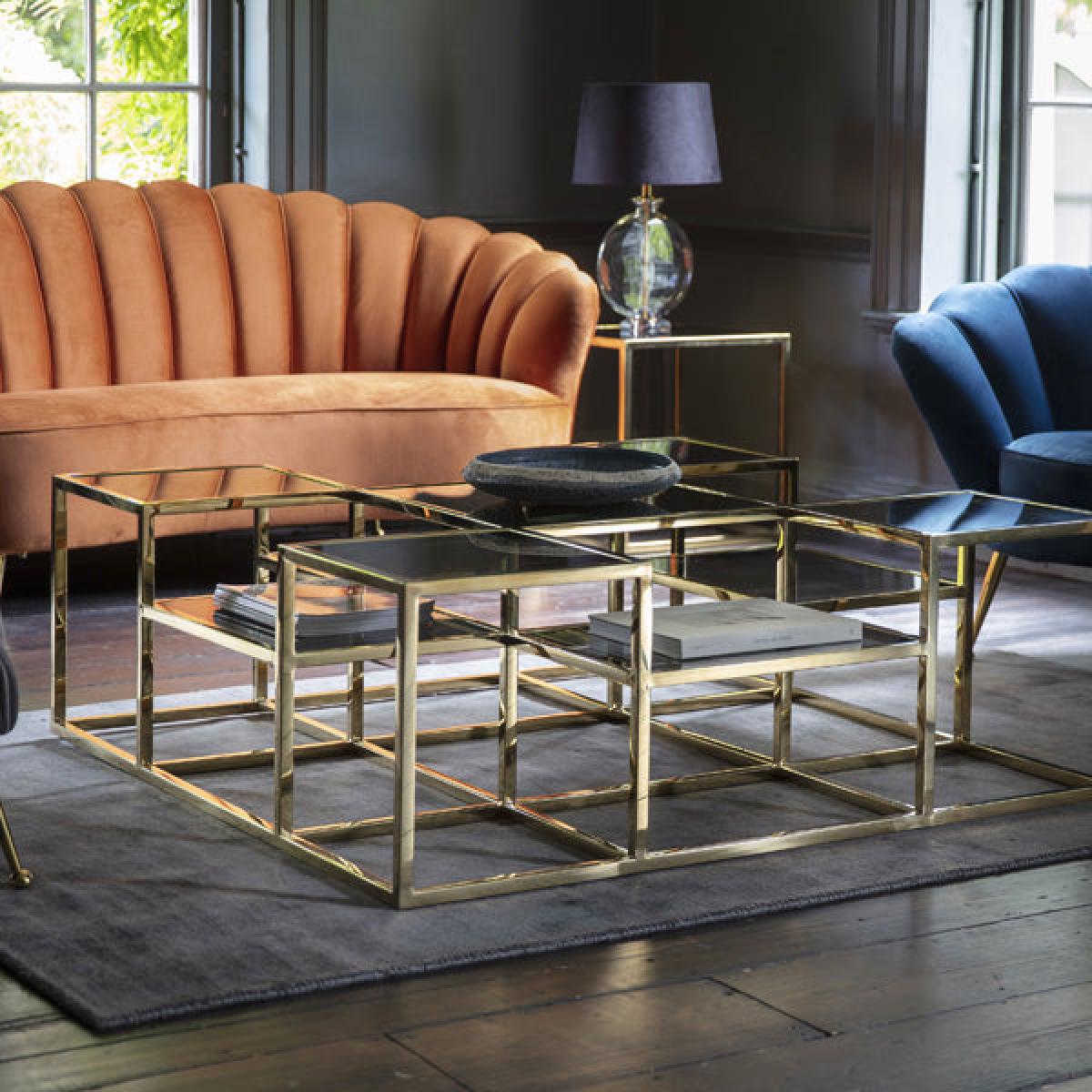 Gallery Direct Santorini Coffee Table Gold – image 2
