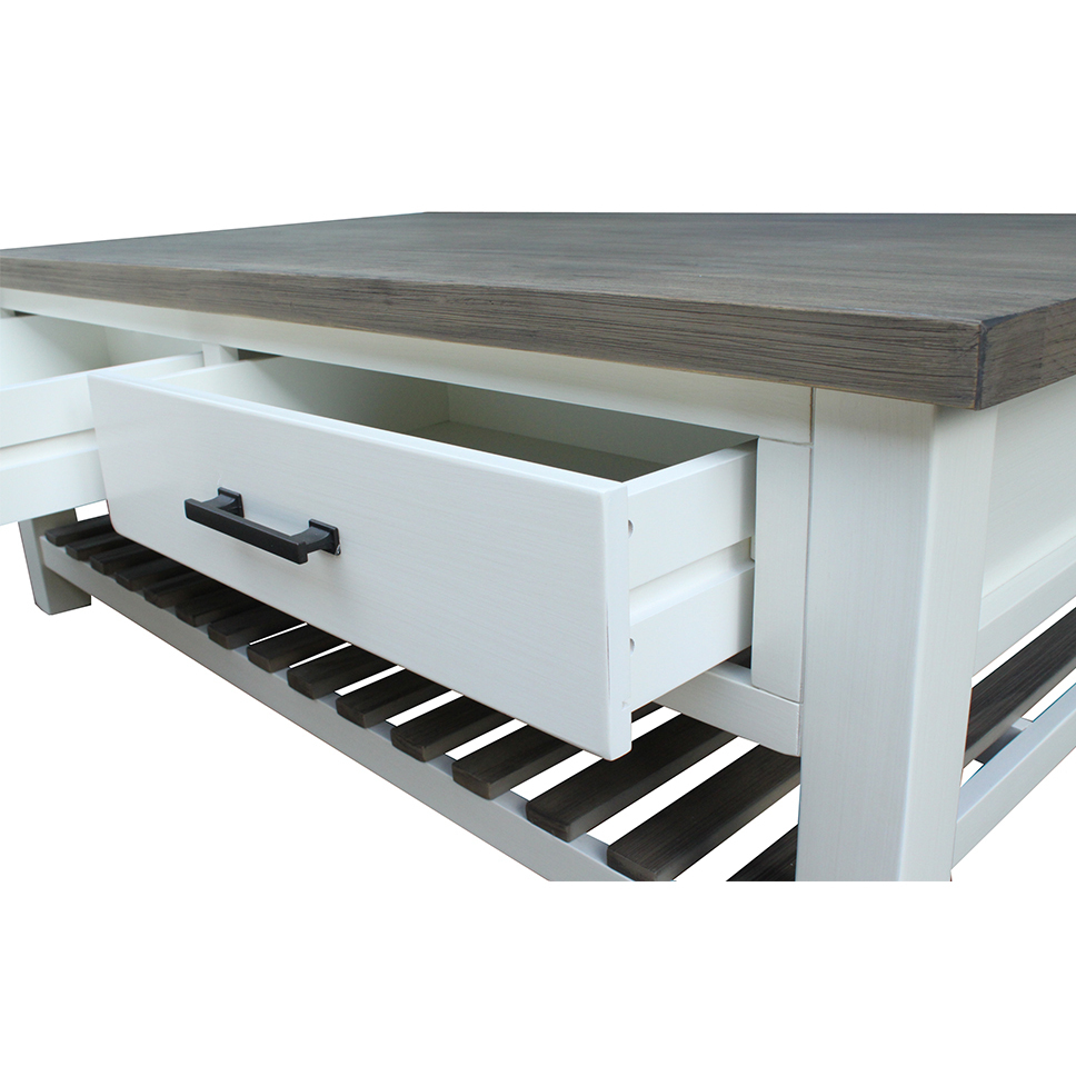 Albion - Coffee Table with Drawers - Distressed – image 3