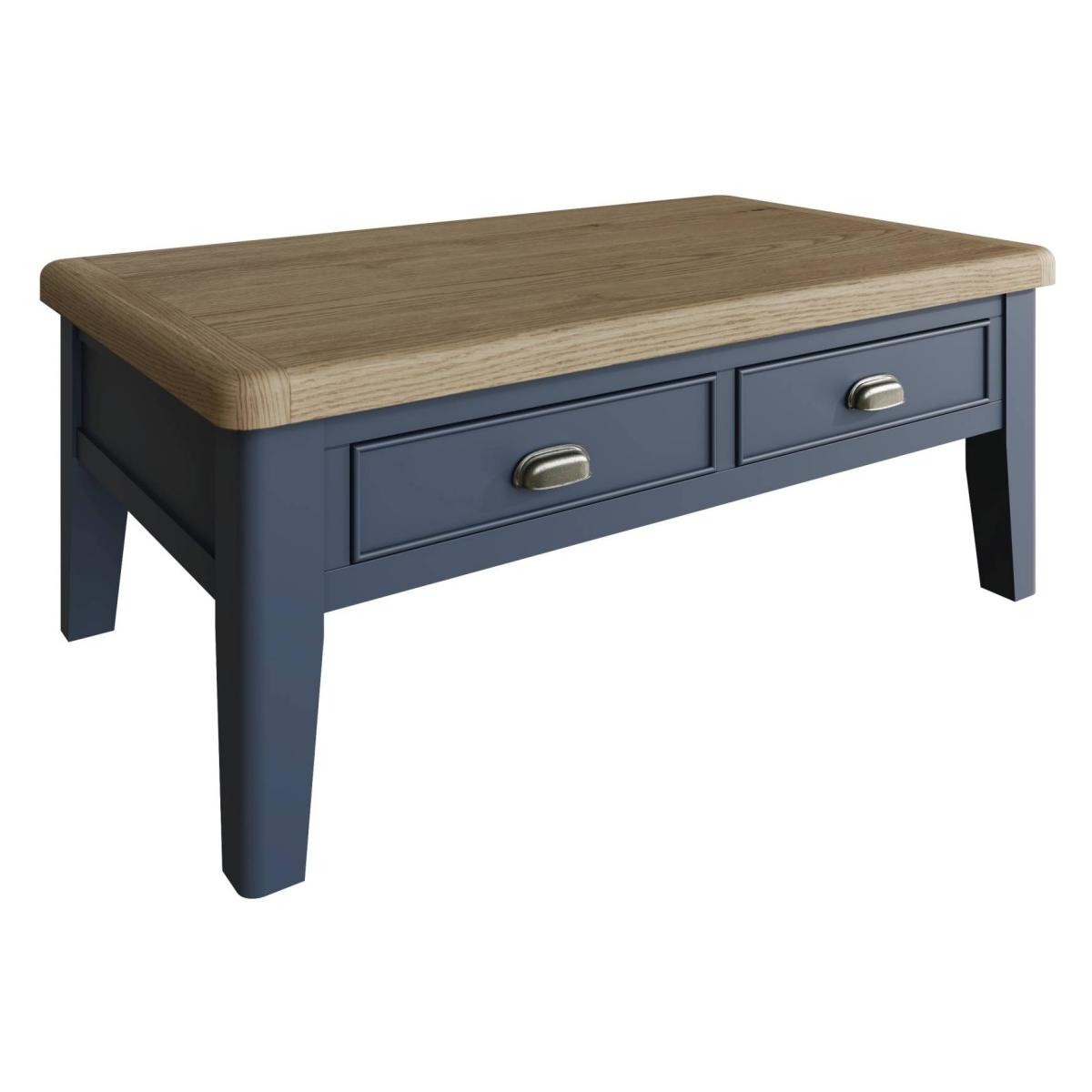 Downtown Hexham Painted Blue Large Coffee Table - ["Blue","Light Wood"] – image 2