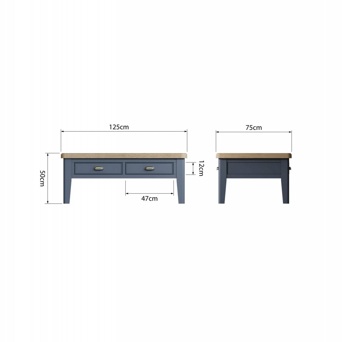 Downtown Hexham Painted Blue Large Coffee Table - ["Blue","Light Wood"] – image 7