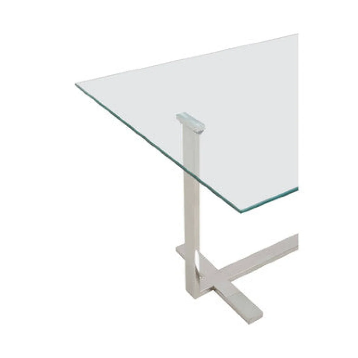 Alvea Clear Glass Coffee Table with Gold and Silver Finish Frame – image 7