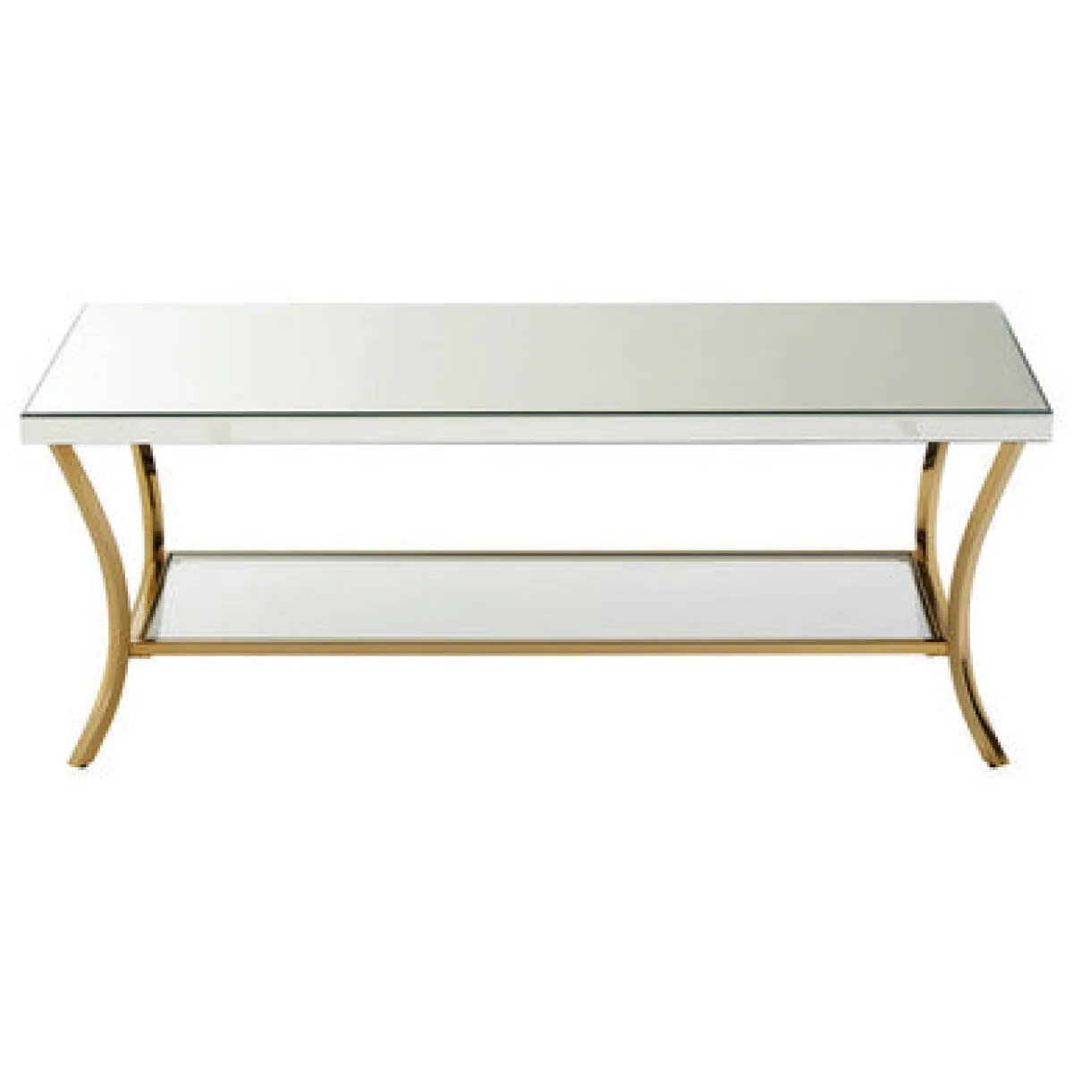 Kensington Townhouse Mirrored Coffee Table with Gold Finish Legs – image 2