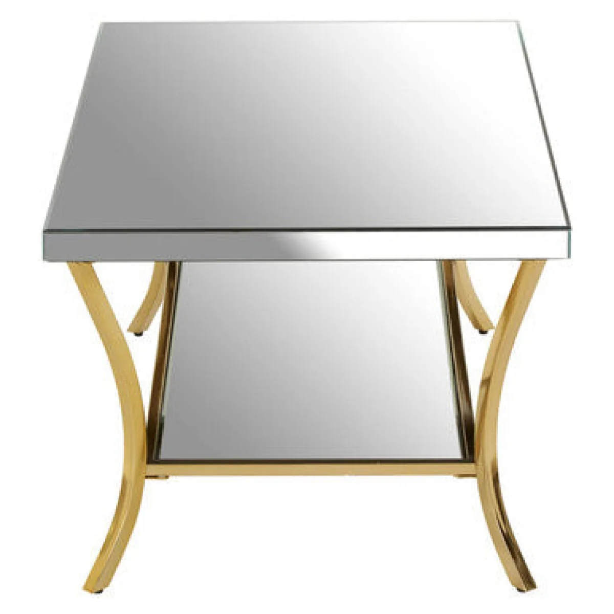 Kensington Townhouse Mirrored Coffee Table with Gold Finish Legs – image 4