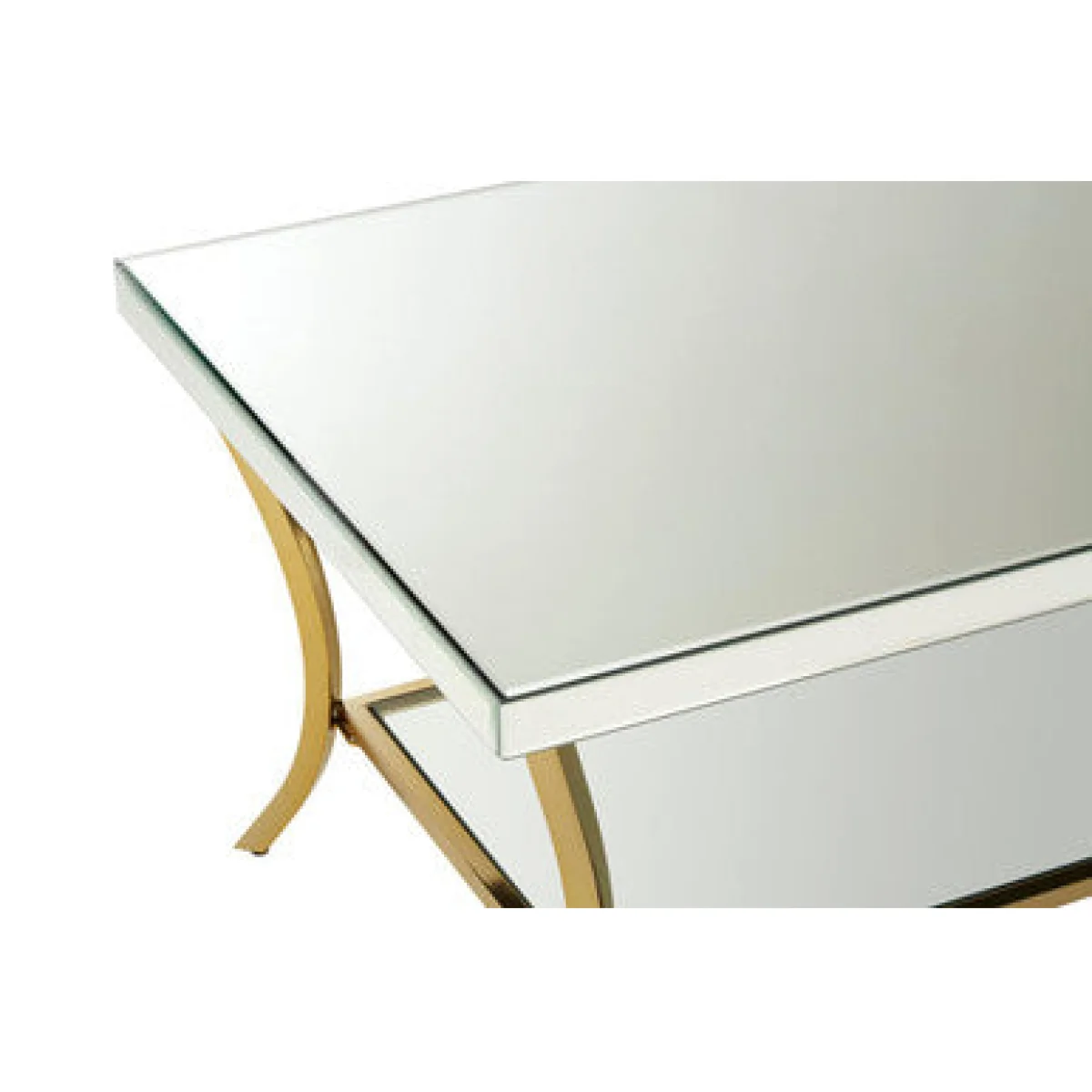 Kensington Townhouse Mirrored Coffee Table with Gold Finish Legs – image 7