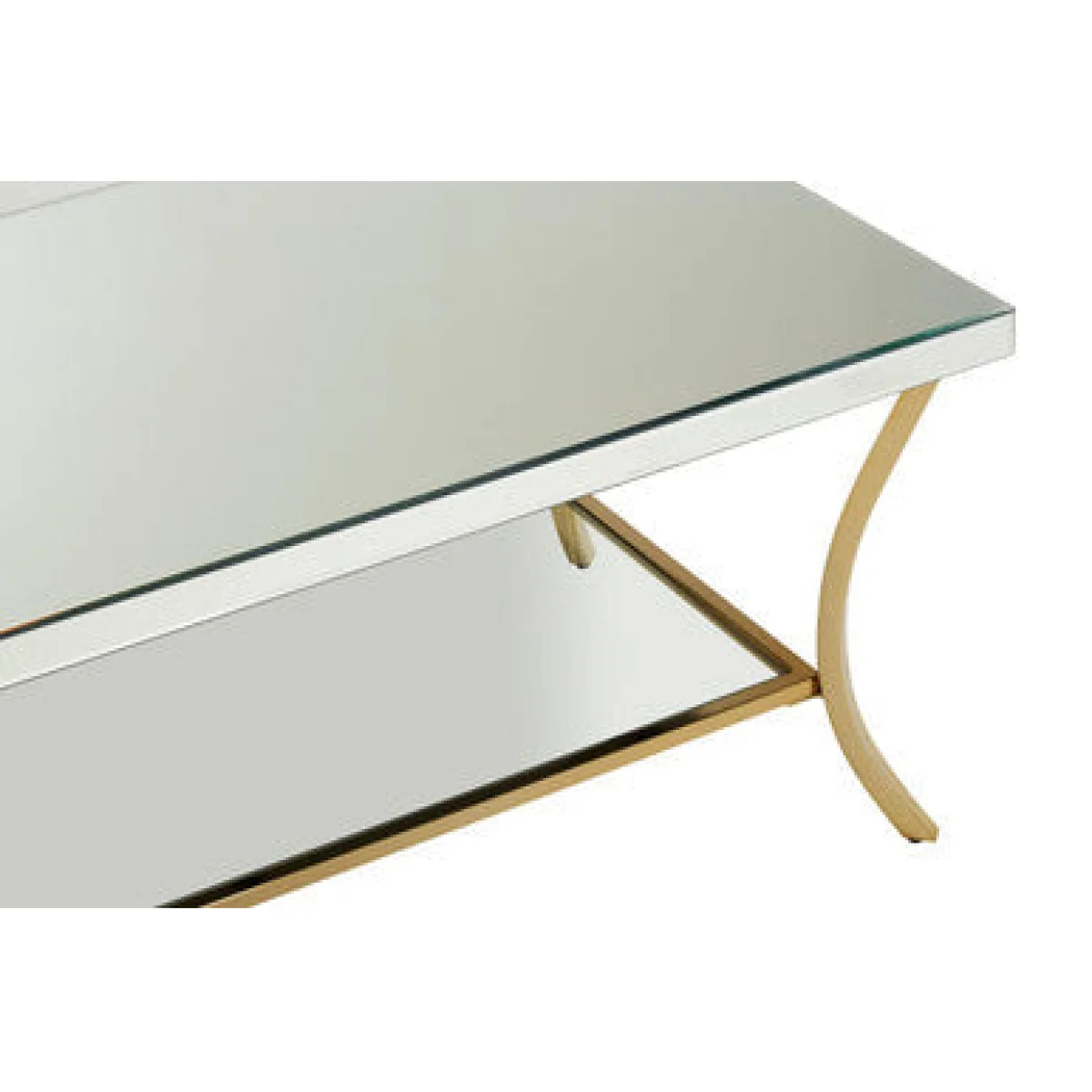 Kensington Townhouse Mirrored Coffee Table with Gold Finish Legs – image 8