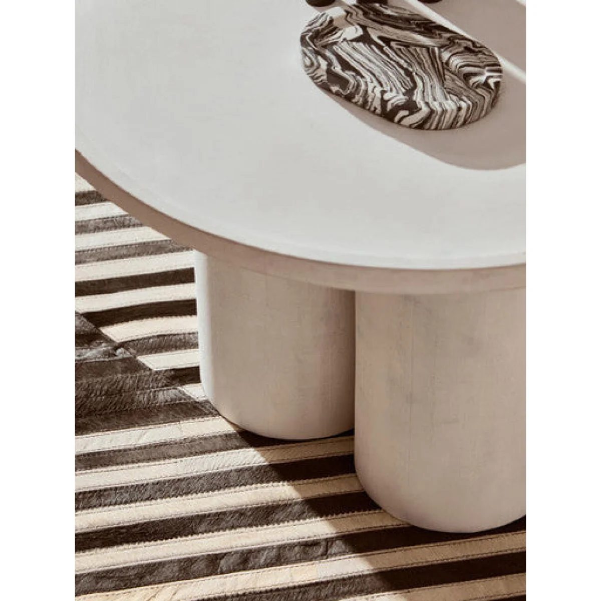 Walsa Whitewash Mango Wood Column Detail Coffee Table – image 6