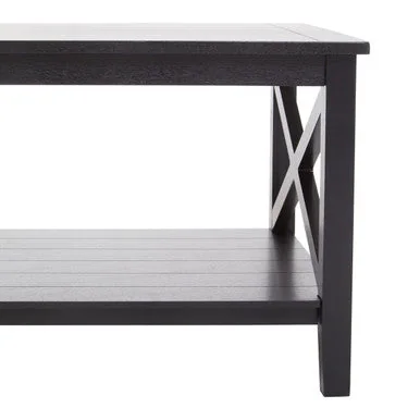 Heritage Black Wooden Coffee Table with Lower Shelf – image 7