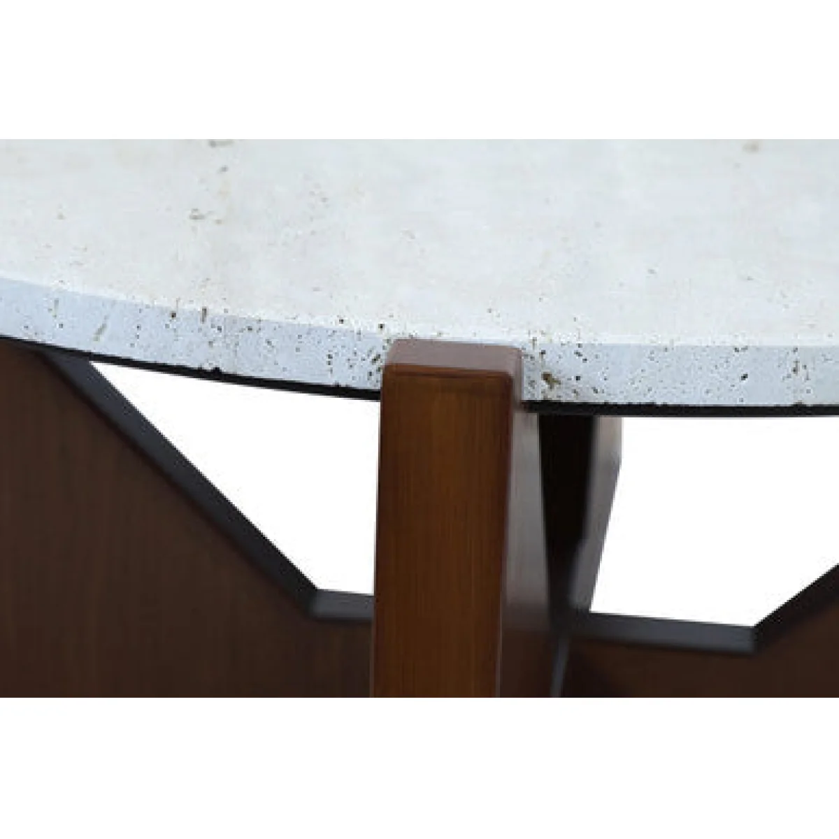 Winton Cream Travertine and Brown Finish Acacia Wood Coffee Table – image 7