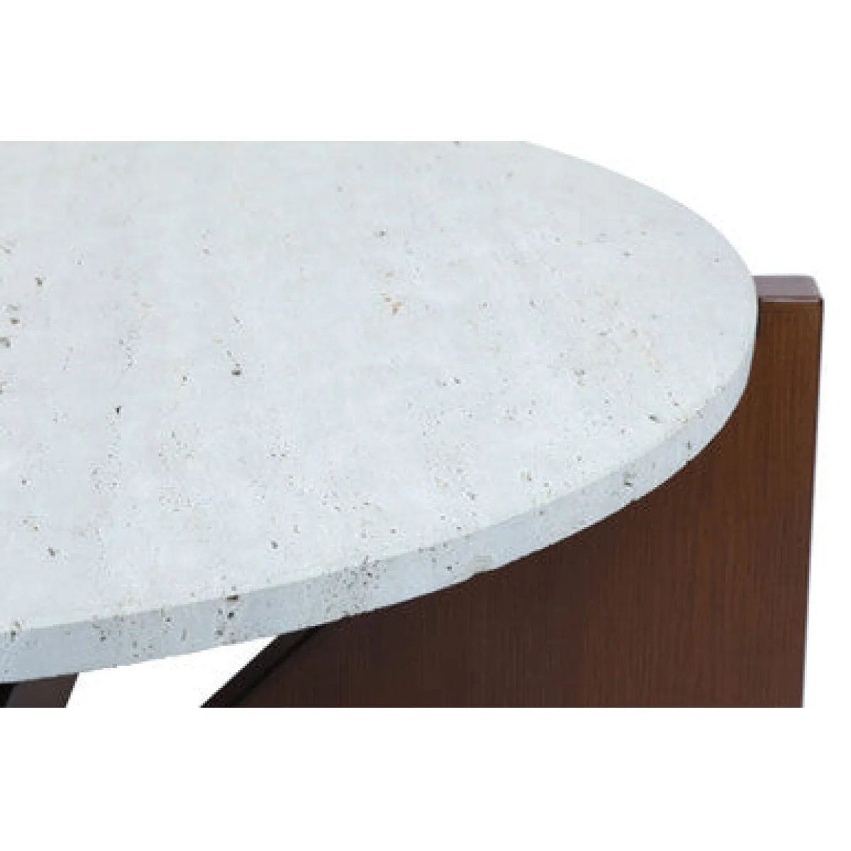 Winton Cream Travertine and Brown Finish Acacia Wood Coffee Table – image 8