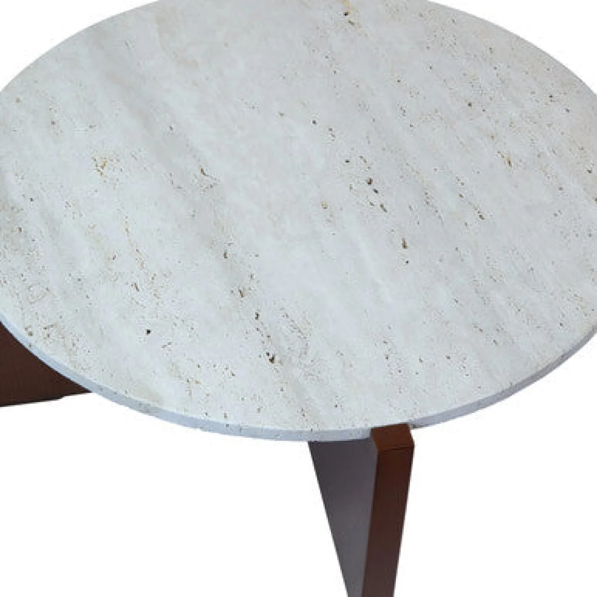 Winton Cream Travertine and Brown Finish Acacia Wood Coffee Table – image 9
