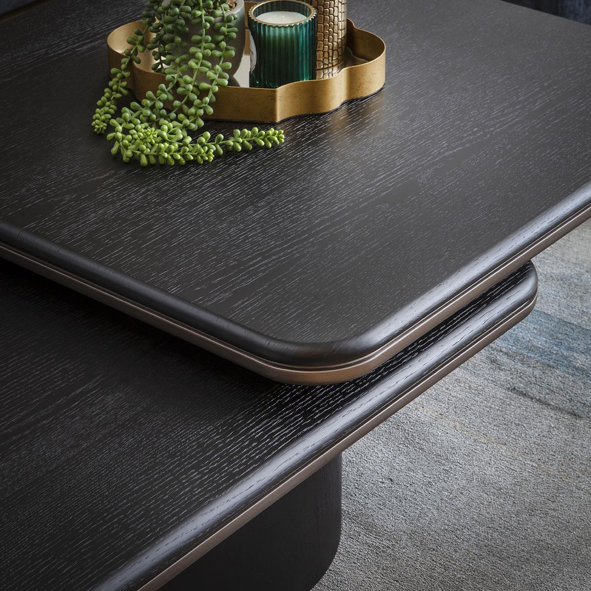 Unique Large Swivel Top Black Oak Coffee Table 120x80cm – image 5