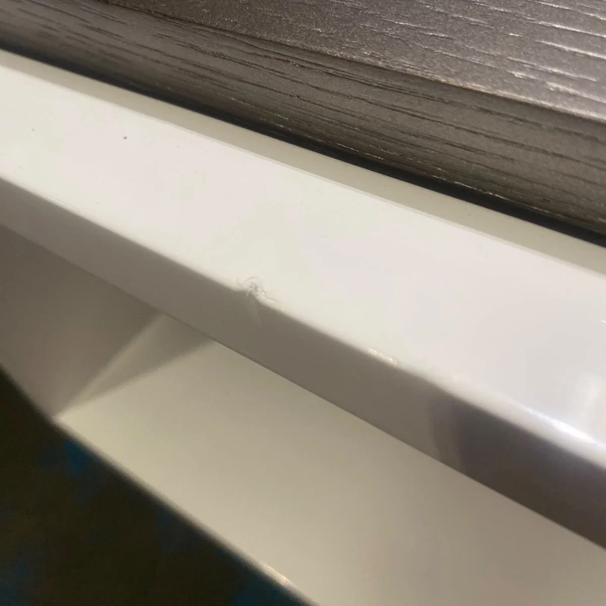 ExDisplay Maddison Grey Coffee Table with White Insert and Brushed Steel Legs – image 3