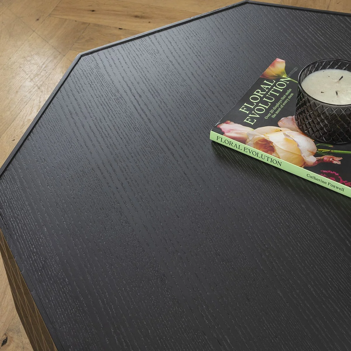 Lex Unqiue Octagon Black Coffee Table 85cm – image 2