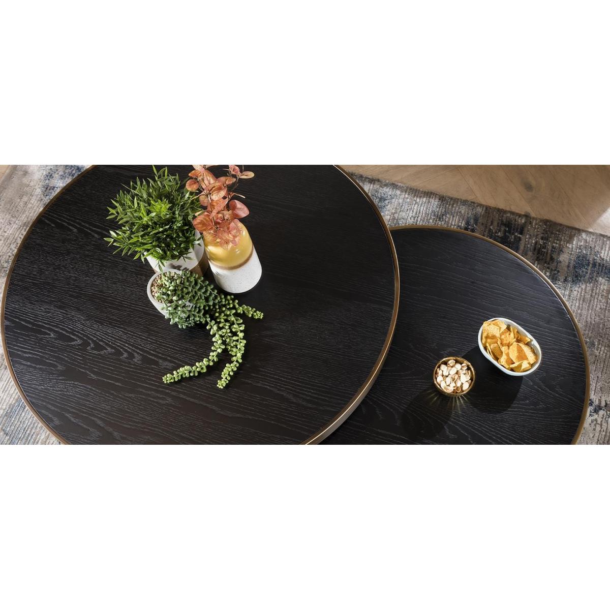ExDisplay Dorian Round Nested Coffee Tables Black Oak #2 – image 6