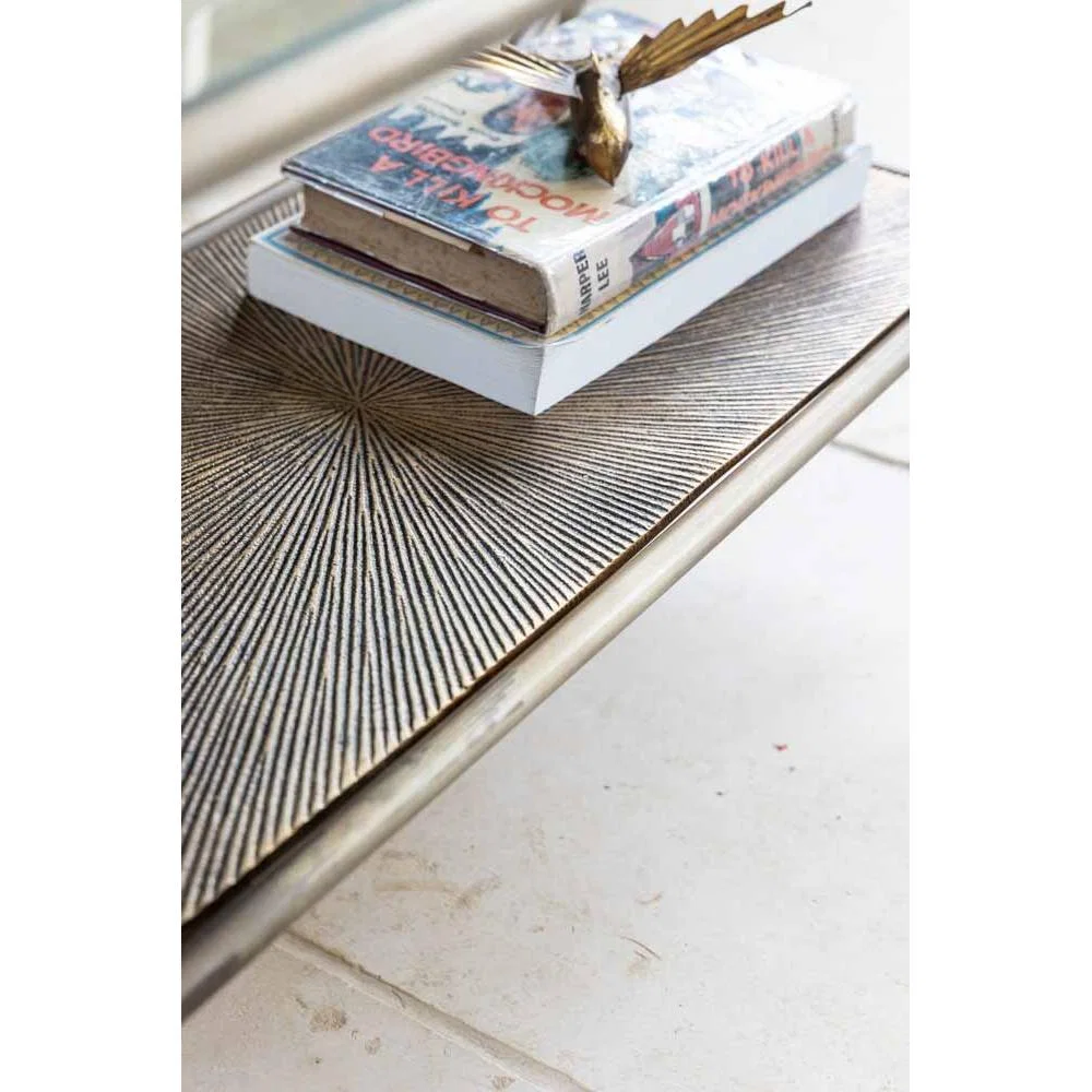 Henry Antique Brass & Glass Coffee Table – image 2